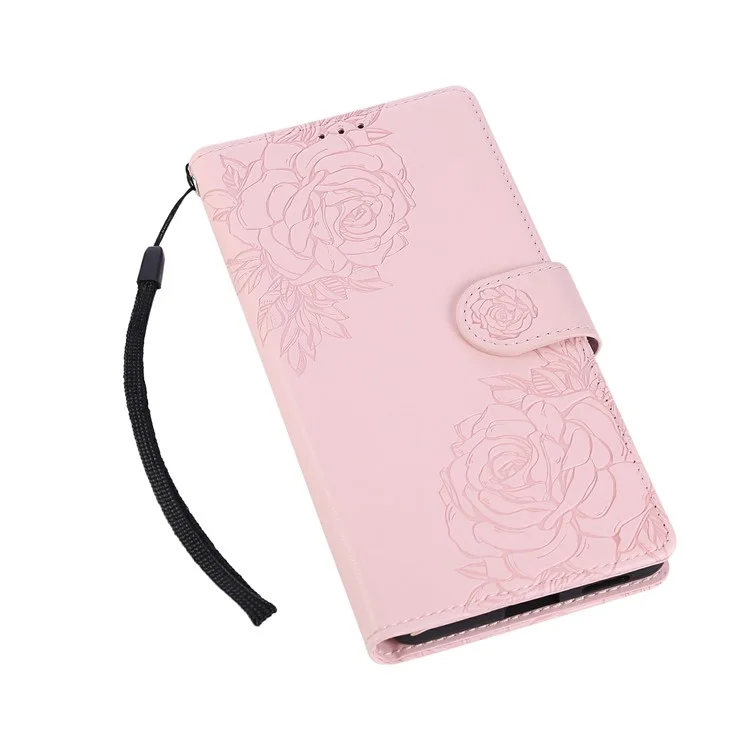PU Leather Case For Oppo A79 5G  /  A2 5G  /  A1S  /  OnePlus Nord N30 SE 5G Rose Flower Wallet Phone Cover with 3 Card Slot - Rose Gold