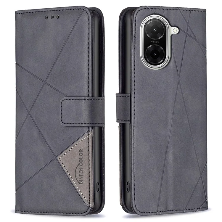 BINFEN COLOR Pour Xiaomi Redmi A5 4G (171,7 mm) Étui Portefeuille Support Géométrie Imprimé Cuir Housse - Noir