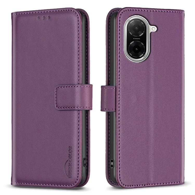 BINFEN COLOR BF17 For Xiaomi Redmi A5 4G (171.7mm) Case Wallet Folio Flip Leather Cover - Dark Purple