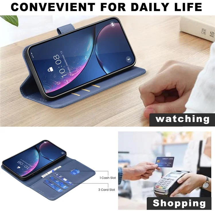 BINFEN COLOR BF17 For Xiaomi Redmi A5 4G (171.7mm) Case Wallet Folio Flip Leather Cover - Blue