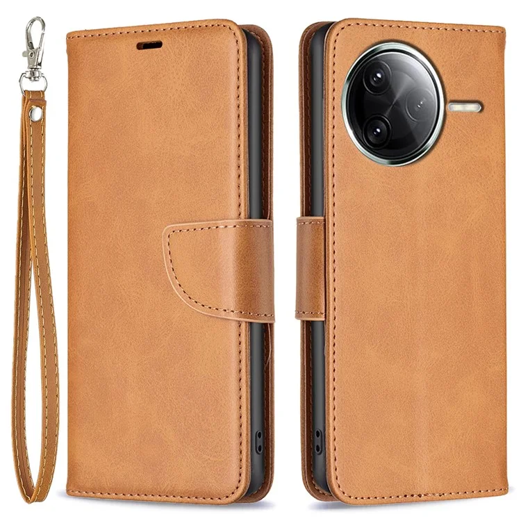 Cover per Xiaomi Redmi K80 Pro 5G / K80 5G / Poco F7 Pro 5G / F7 Ultra 5G Antiurto in Pelle PU con Slot per Carte di Credito - Giallo