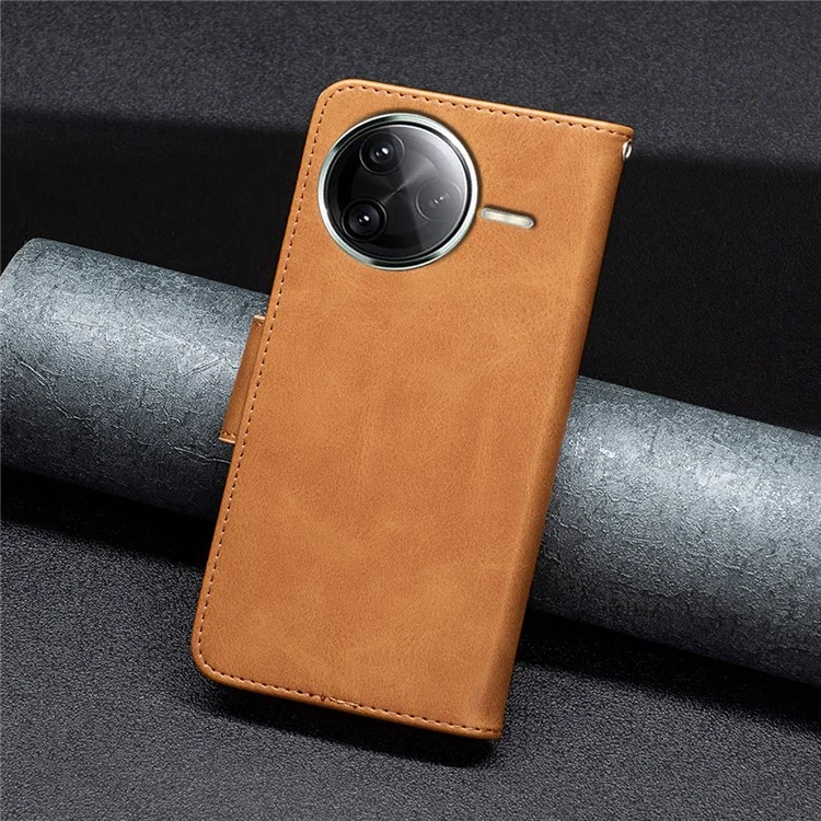 Cover per Xiaomi Redmi K80 Pro 5G / K80 5G / Poco F7 Pro 5G / F7 Ultra 5G Antiurto in Pelle PU con Slot per Carte di Credito - Giallo