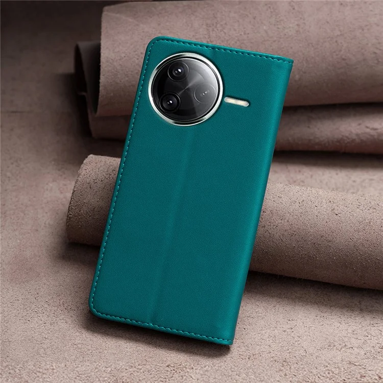 Étui en cuir BINFEN COLOR BF18 pour Xiaomi Redmi K80 Pro 5G / K80 5G / Poco F7 Pro 5G / F7 Ultra 5G avec emplacements pour cartes - Vert