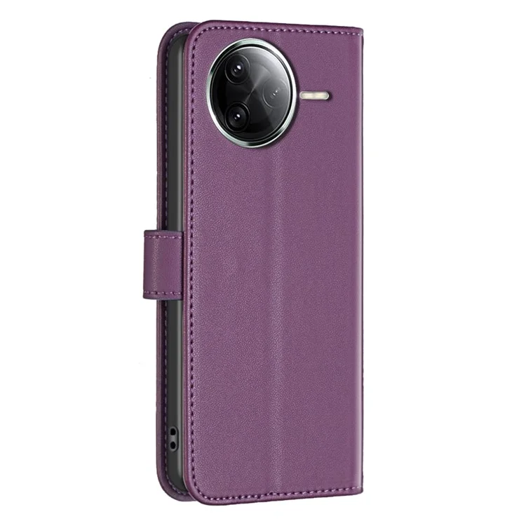 BINFEN COLOR BF17 Wallet Case For Xiaomi Redmi K80 Pro 5G  /  K80 5G  /  Poco F7 Pro 5G  /  F7 Ultra 5G Folio Flip Leather Cover - Dark Purple