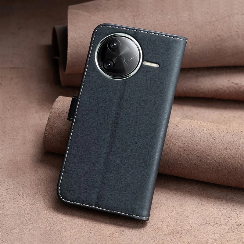 BINFEN COLOR BF17 Funda Tipo Cartera para Xiaomi Redmi K80 Pro 5G / K80 5G / Poco F7 Pro 5G / F7 Ultra 5G Funda Tipo Libro de Cuero con Tapa - Negro