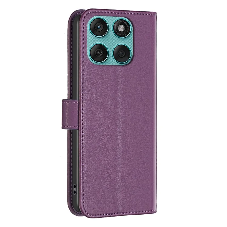 BINFEN COLOR BF17 Brieftasche Klapp-Lederhülle für Motorola Edge 60 Fusion 5G - Dunkelviolett