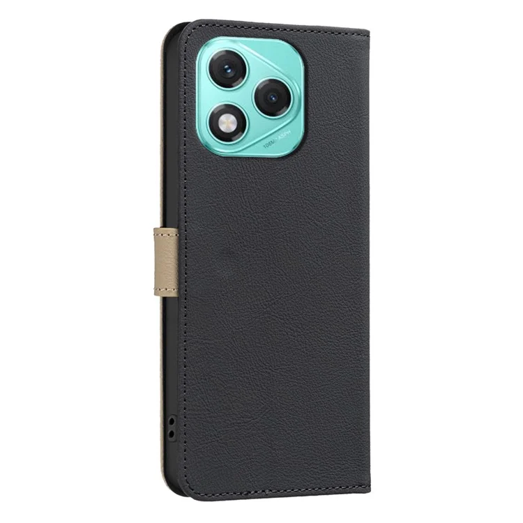 BINFEN COLOR BF36 Funda de Cuero con Patrón Floral para Honor 400 Lite - Cartera con Bloqueo RFID, Soporte y Diseño Bicolor - Negro