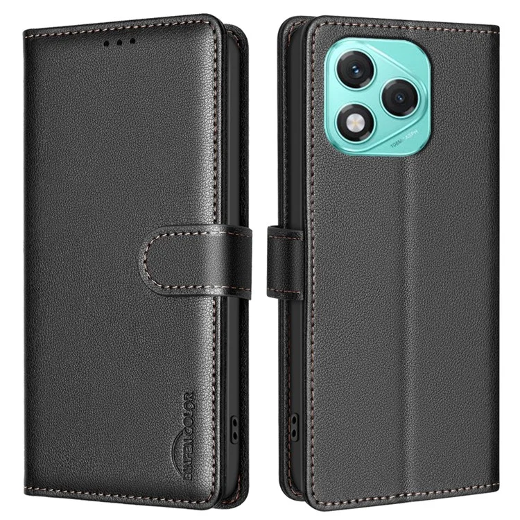 BINFEN COLOR BF32 Étui Portefeuille en Cuir avec Blocage RFID pour Honor 400 Lite - Noir