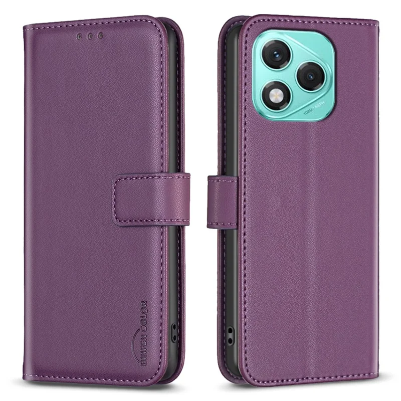 BINFEN COLOR BF17 For Honor 400 Lite 5G Case Wallet Folio Flip Leather Cover - Dark Purple