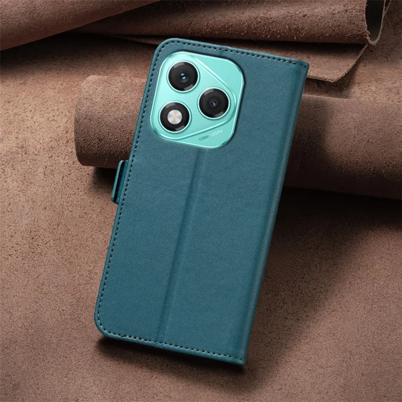 BINFEN COLOR BF31 For Honor 400 Lite 5G Case PU Leather Flip Folio Phone Wallet Cover - Green