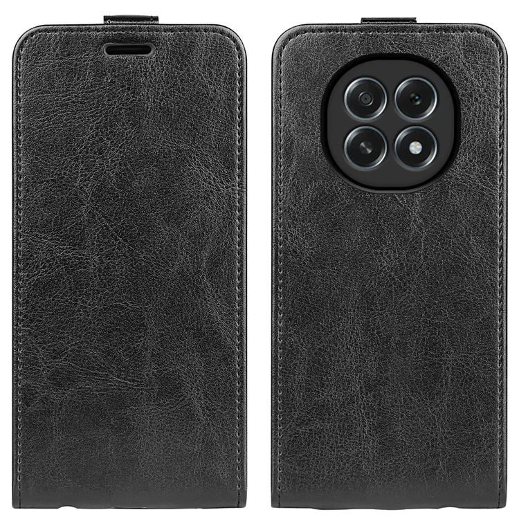 Pour Oppo F29 5G Étui avec Fentes pour Cartes Rabat Vertical Housse de Téléphone en Cuir - Noir