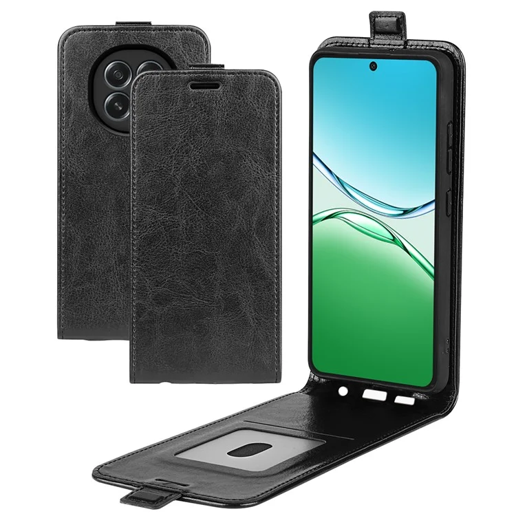 Pour Oppo F29 5G Étui avec Fentes pour Cartes Rabat Vertical Housse de Téléphone en Cuir - Noir
