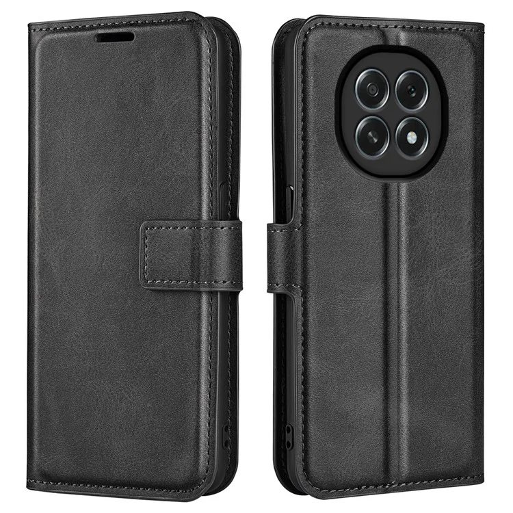 Pour Oppo F29 5G Étui Support Antidérapant en Cuir Texture de Veau Housse de Téléphone - Noir
