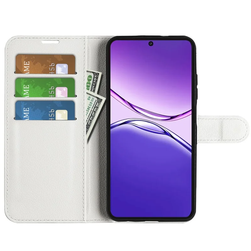 For Oppo F29 Pro 5G Case Litchi Texture Shockproof Leather Wallet Phone Cover - White