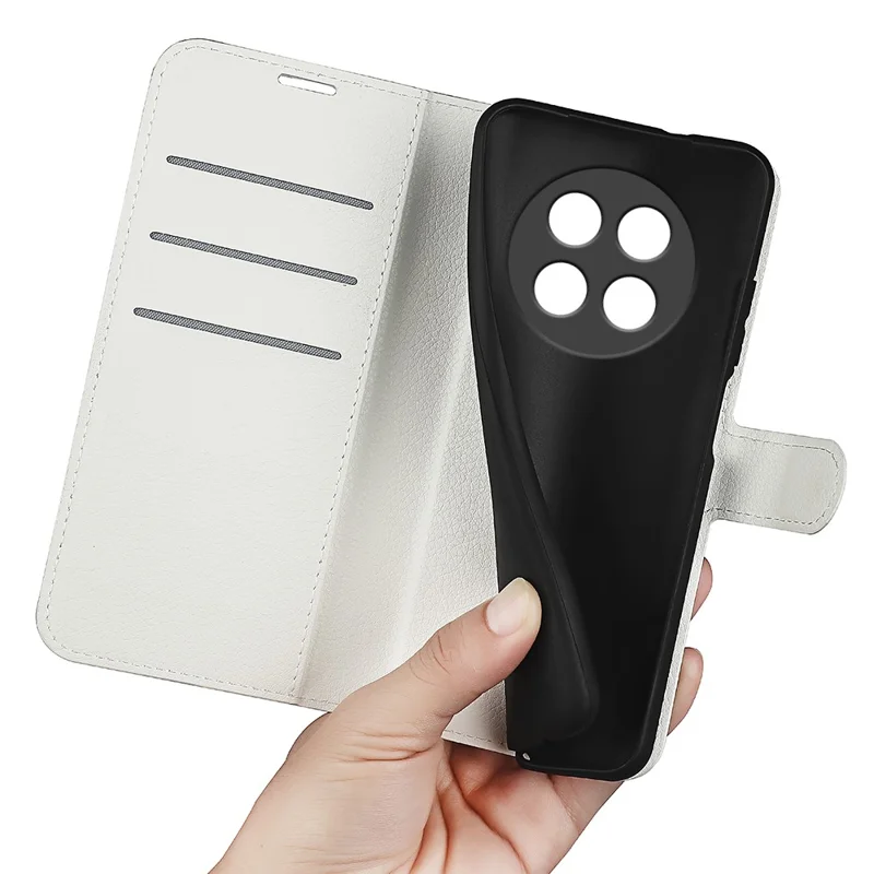 For Oppo F29 Pro 5G Case Litchi Texture Shockproof Leather Wallet Phone Cover - White