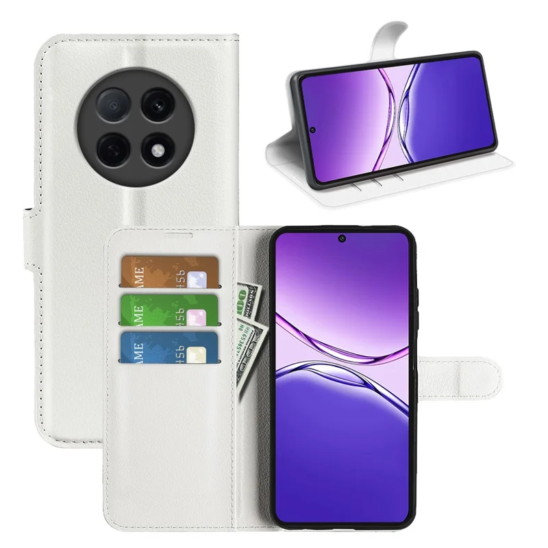 For Oppo F29 Pro 5G Case Litchi Texture Shockproof Leather Wallet Phone Cover - White