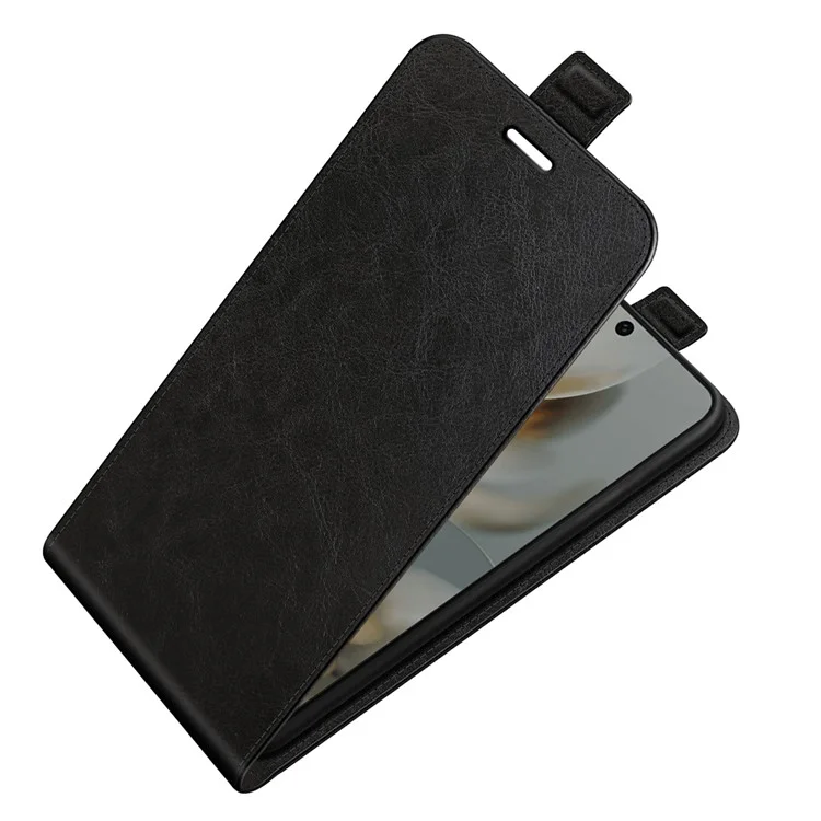 Capa para Google Pixel 10 Pro XL com Slots para Cartões Flip Vertical de Couro - Preto