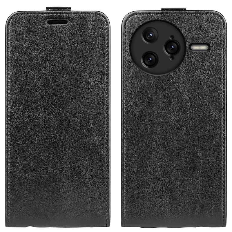 For Xiaomi Redmi K80 Pro 5G Case with Card Slots Vertical Flip Leather Phone Cover - Black