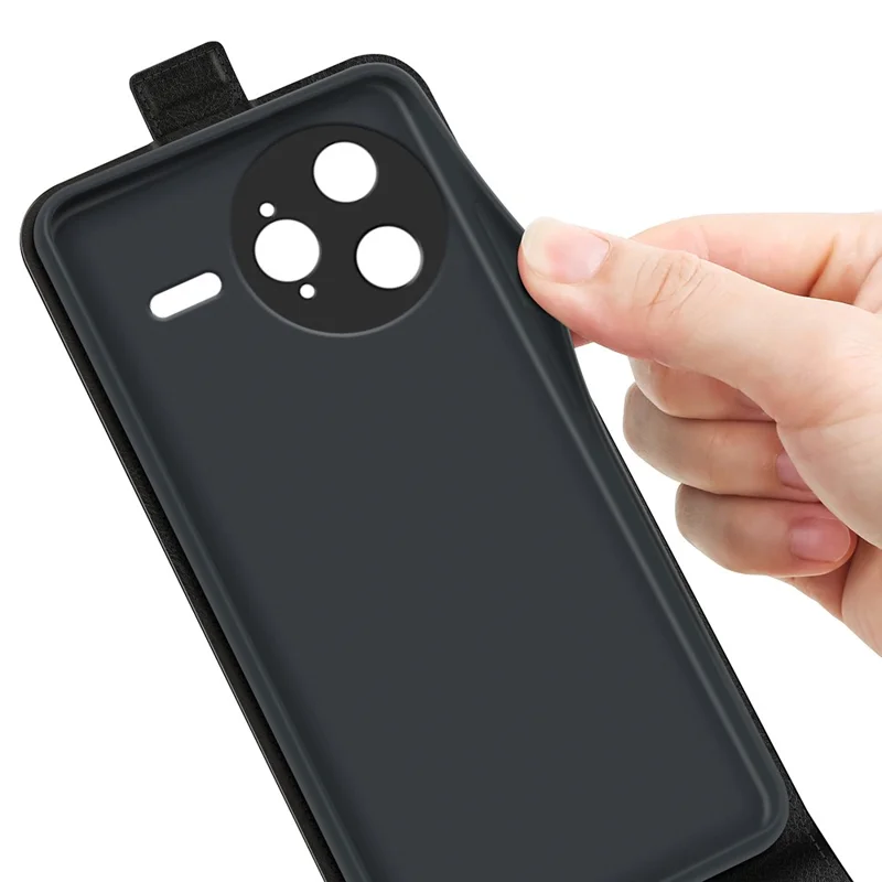 For Xiaomi Redmi K80 Pro 5G Case with Card Slots Vertical Flip Leather Phone Cover - Black