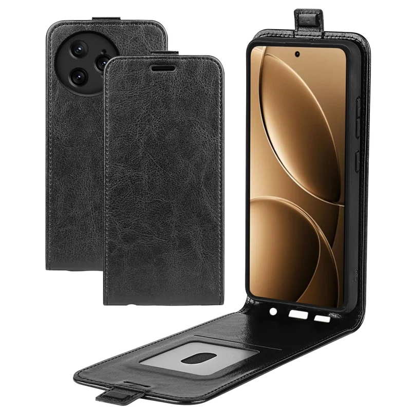 For Xiaomi Redmi K80 Pro 5G Case with Card Slots Vertical Flip Leather Phone Cover - Black