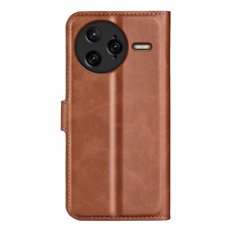 For Xiaomi Redmi K80 Pro 5G Stand Case Anti-Scratch Calf Texture Leather Phone Cover - Light Brown