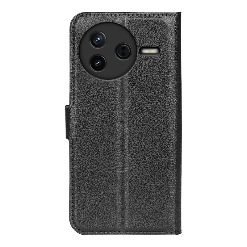 Pour Xiaomi Redmi K80 5G Étui en Cuir Texturé Anti-Choc Portefeuille - Noir