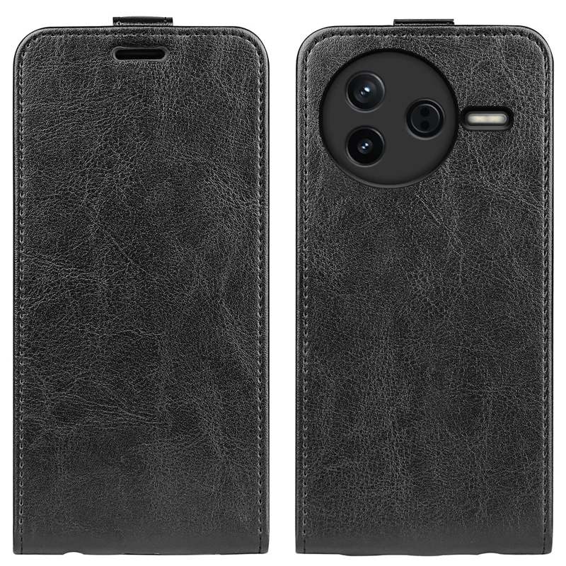 Etui do Xiaomi Redmi K80 5G z kieszeniami na karty, pionowe odchylane etui skórzane - Czarny