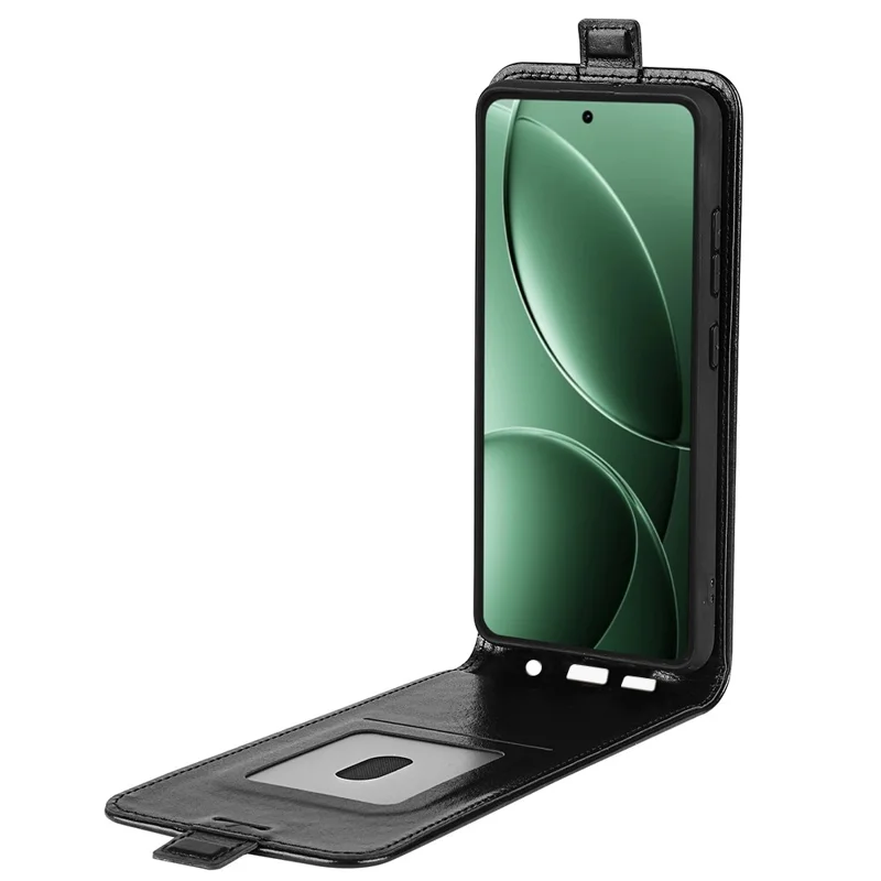 Etui do Xiaomi Redmi K80 5G z kieszeniami na karty, pionowe odchylane etui skórzane - Czarny