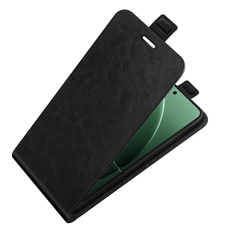 Etui do Xiaomi Redmi K80 5G z kieszeniami na karty, pionowe odchylane etui skórzane - Czarny