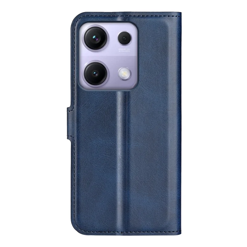 For Xiaomi Redmi Note 14S 4G Stand Case Anti-Scratch Calf Texture Leather Phone Cover - Blue