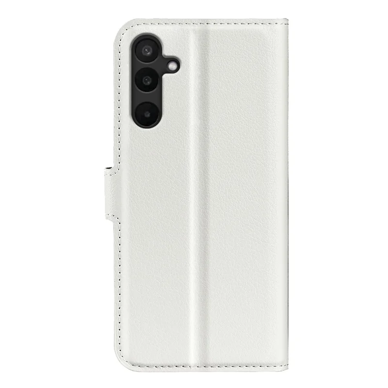 For Samsung Galaxy M16 5G Case Litchi Texture Shockproof Leather Wallet Phone Cover - White