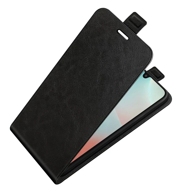Für Samsung Galaxy M16 5G Hülle mit Kartenfächern Vertikale Klapphülle aus Leder Handyhülle - Schwarz