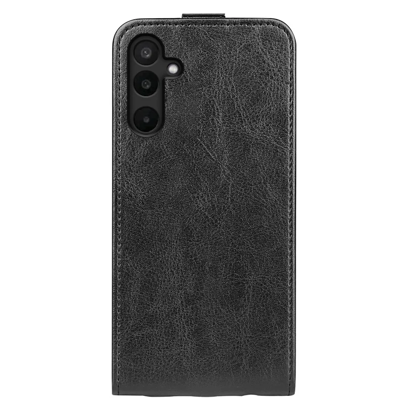 Für Samsung Galaxy M16 5G Hülle mit Kartenfächern Vertikale Klapphülle aus Leder Handyhülle - Schwarz