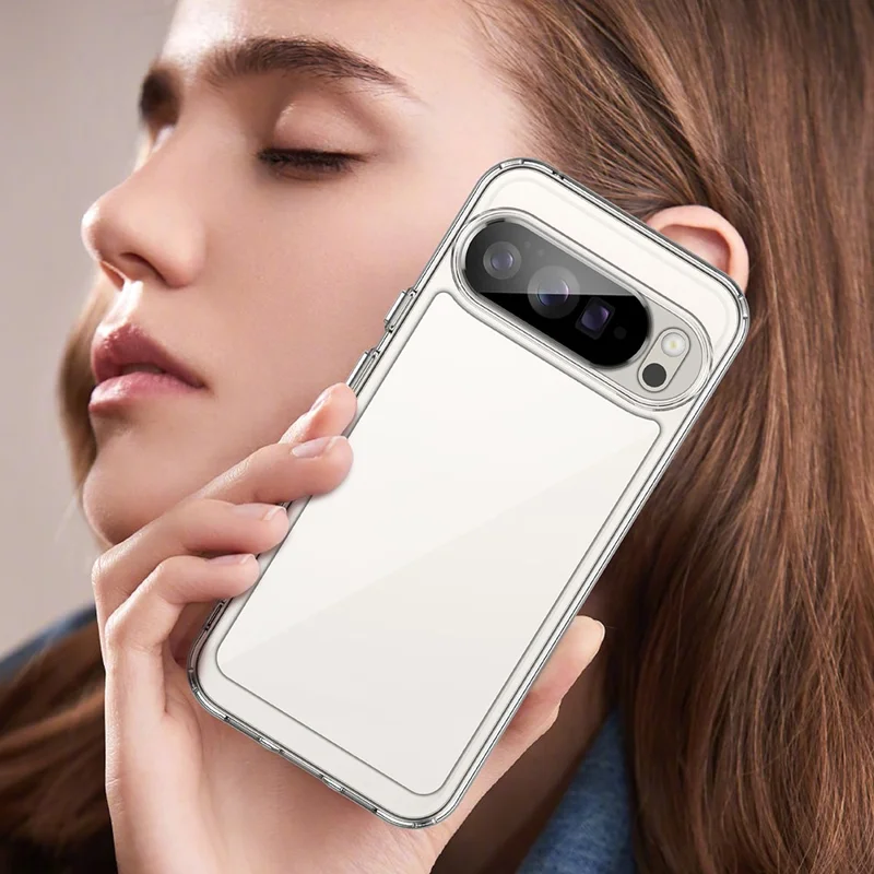 WANLONFENG Série MF pour Google Pixel 10 Pro XL Étui Coque de téléphone en TPU acrylique transparente avec film en verre trempé