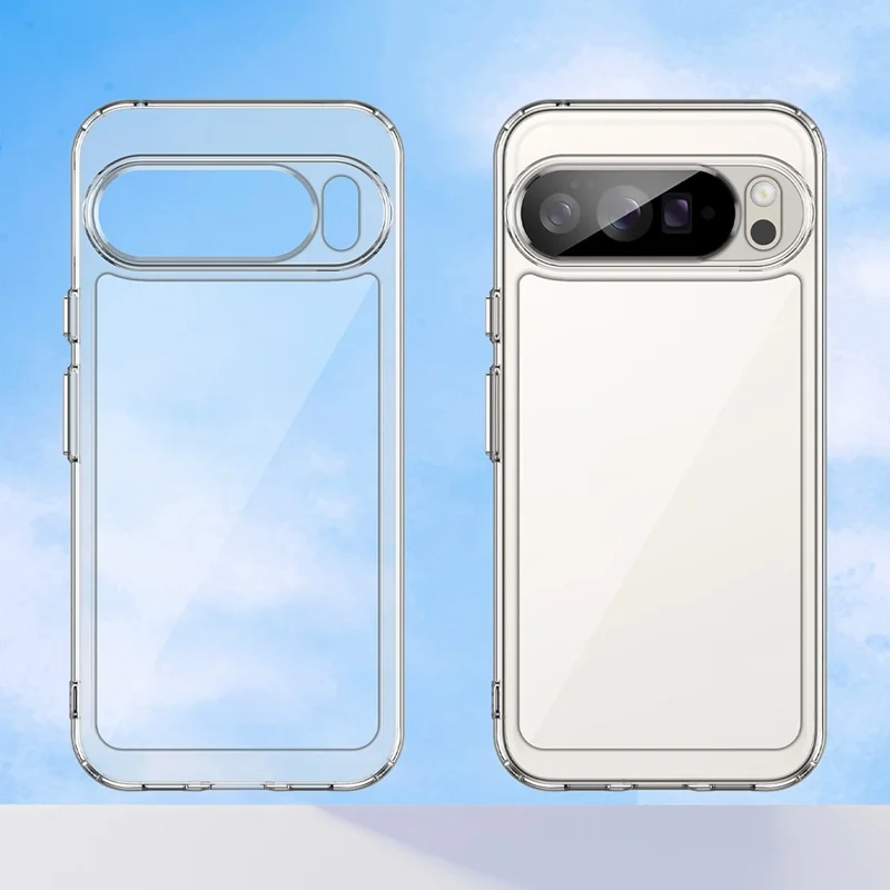 WANLONFENG Série MF pour Google Pixel 10 Pro XL Étui Coque de téléphone en TPU acrylique transparente avec film en verre trempé