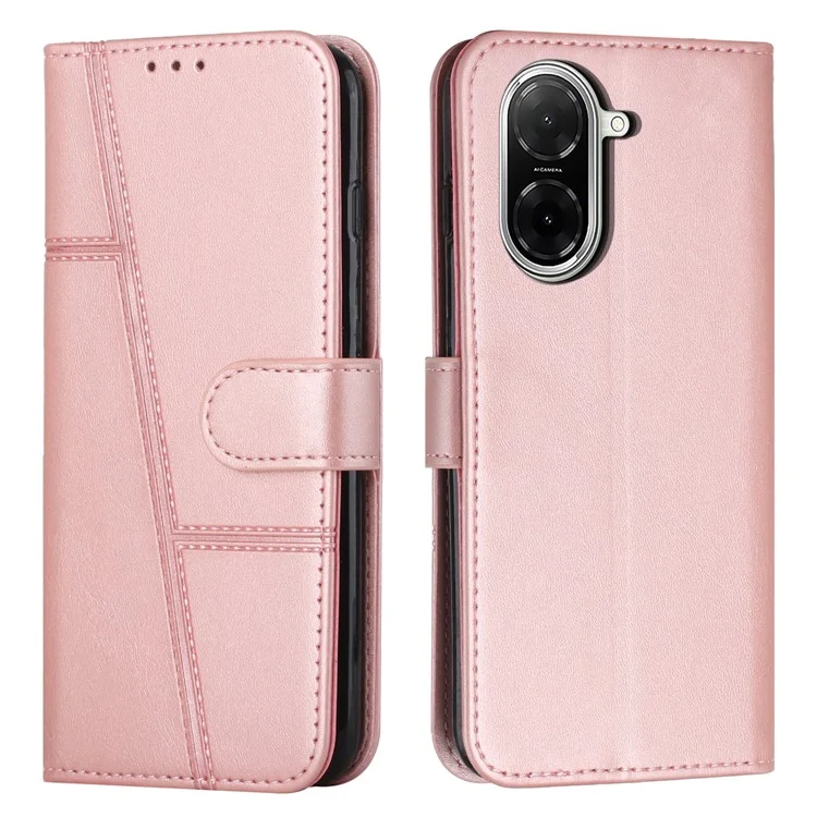 Funda de Cuero para Xiaomi Redmi A5 4G (171,7 mm) / Poco C71 4G con Soporte - Oro Rosa