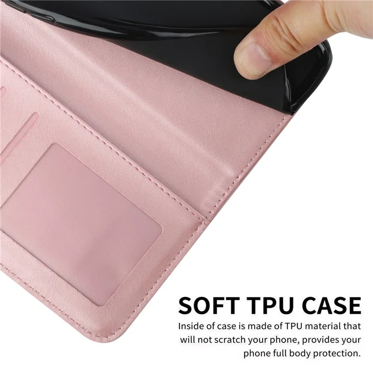Funda de Cuero para Xiaomi Redmi A5 4G (171,7 mm) / Poco C71 4G con Soporte - Oro Rosa