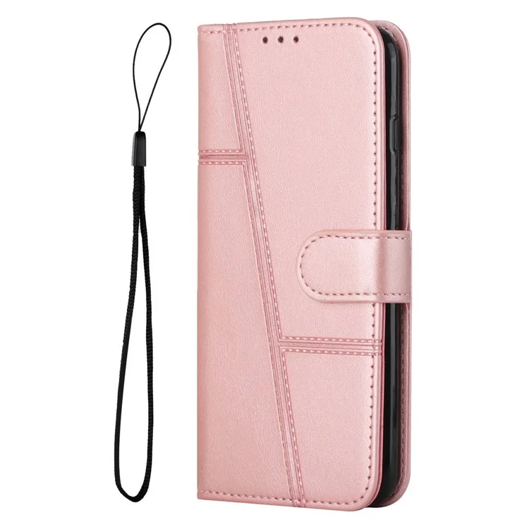 Funda de Cuero para Xiaomi Redmi A5 4G (171,7 mm) / Poco C71 4G con Soporte - Oro Rosa