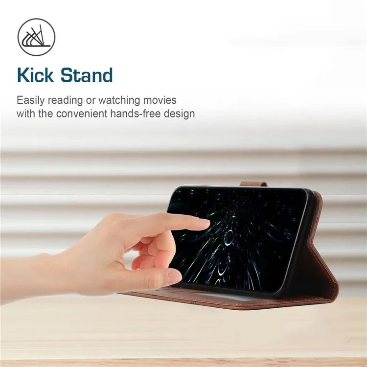 Leather Case for Xiaomi Poco F7 Pro 5G / F7 Ultra 5G / Redmi K80 5G / K80 Pro 5G Stand Protective Phone Cover - Brown