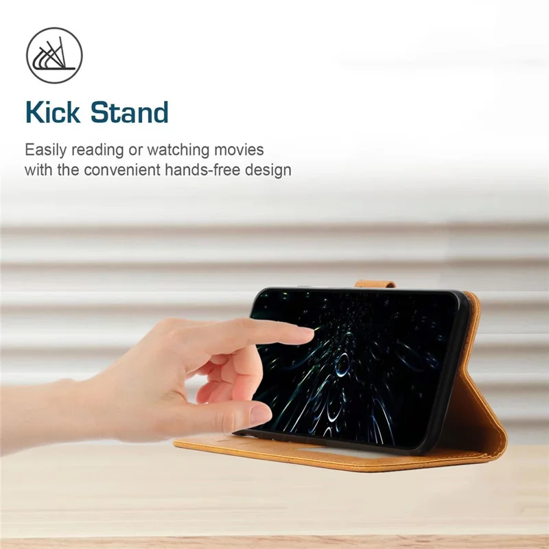 Funda de Cuero con Soporte para Samsung Galaxy F16 5G / M16 5G - Amarillo