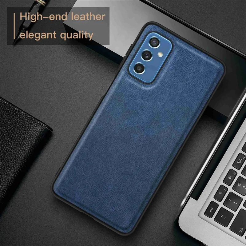 Para Samsung Galaxy M52 5G Proteção de Proteção do Telefone Retro Estilo PU Couro Tpu+tampa do Telefone pc - Azul