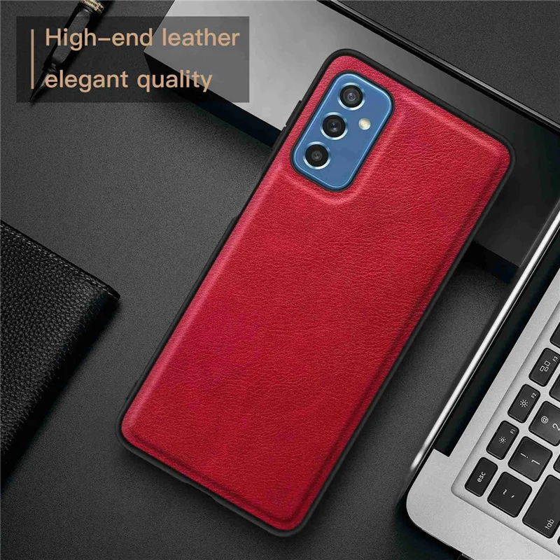 Para Samsung Galaxy M52 5G Proteção de Proteção do Telefone Retro Estilo PU Couro Tpu+tampa do Telefone pc - Vermelho