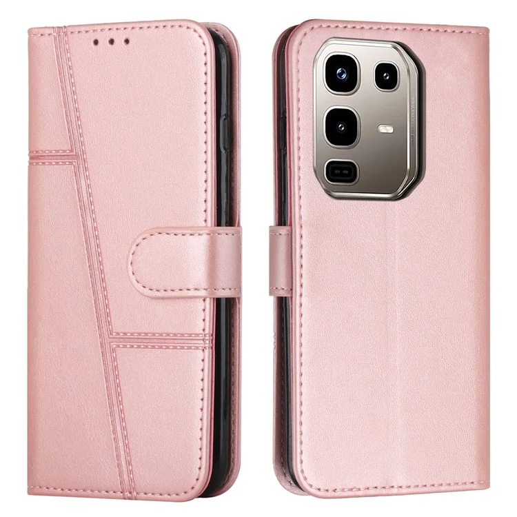 For Infinix Note 50 4G / 50 Pro 4G Case Leather Stand Protective Phone Cover - Rose Gold