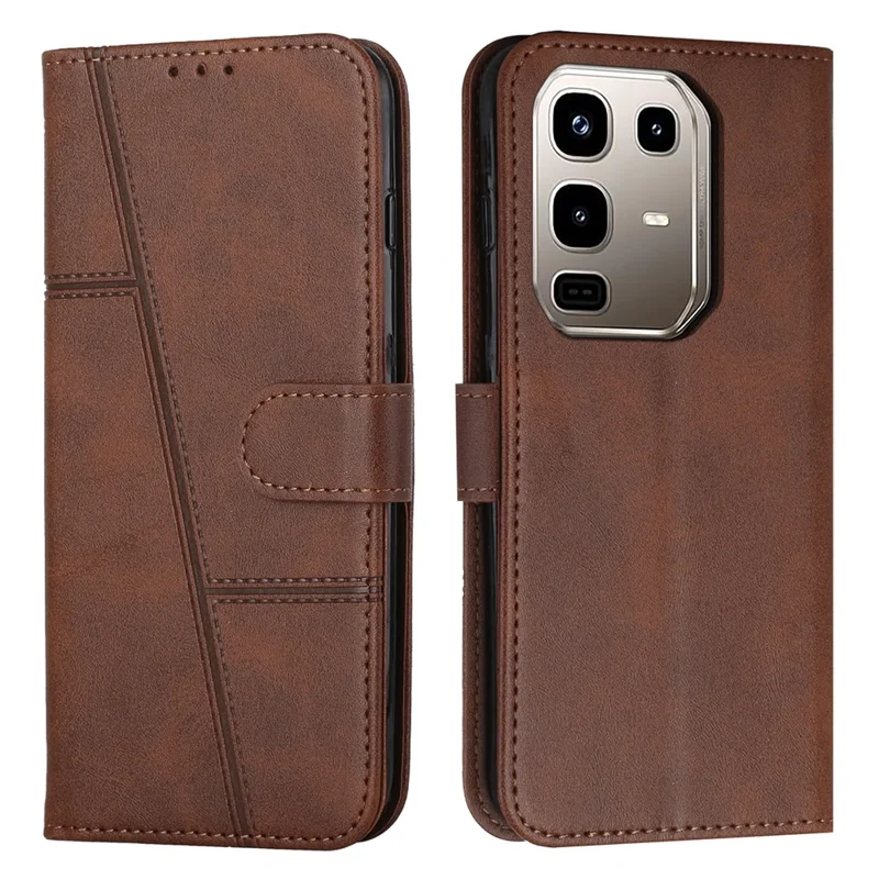 For Infinix Note 50 4G / 50 Pro 4G Case Leather Stand Protective Phone Cover - Brown