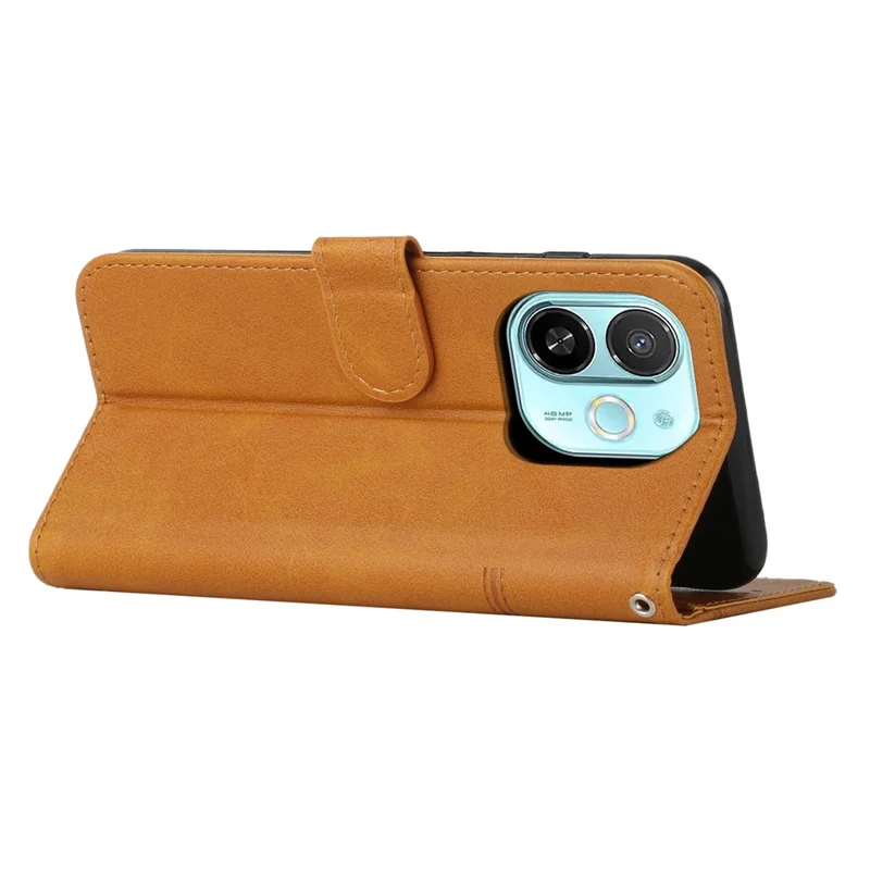For TECNO Spark 30C 5G / Pop 9 5G Case Leather Stand Protective Phone Cover - Yellow
