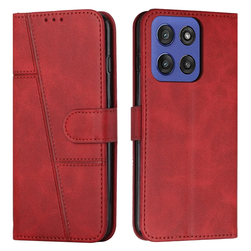 For Motorola Moto G Stylus 5G (2025) Case Leather Stand Protective Phone Cover - Red