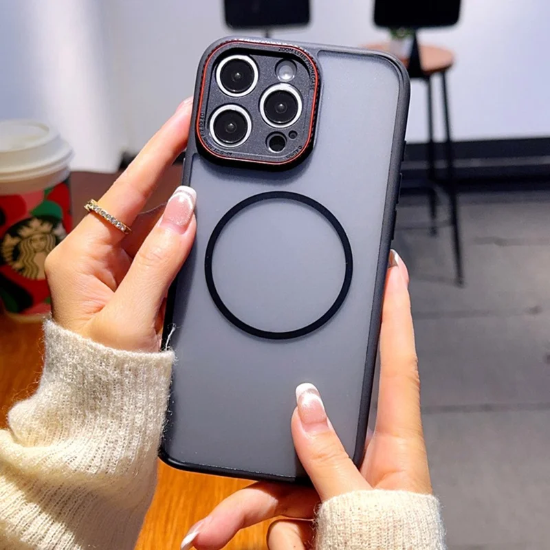 Capa para iPhone 16 Pro Max Compatível com MagSafe TPU + Capa Traseira de Telefone Fosca de PC