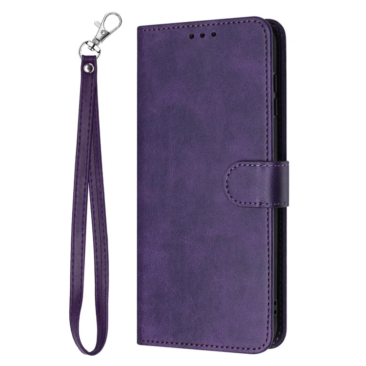 Lederhülle für TECNO Spark 30C 5G / Pop 9 5G Ständer Brieftasche Handyhülle mit Kalbsleder-Textur - Lila