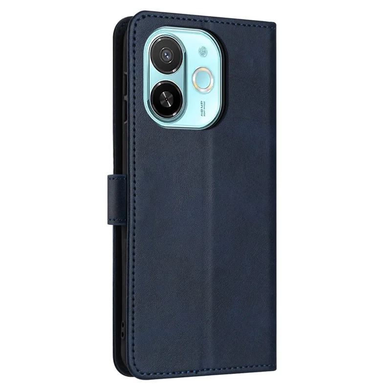 Leather Case for TECNO Spark 30C 5G / Pop 9 5G Stand Wallet Phone Cover Calf Texture - Sapphire