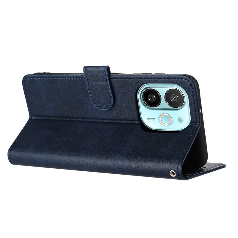 Leather Case for TECNO Spark 30C 5G / Pop 9 5G Stand Wallet Phone Cover Calf Texture - Sapphire
